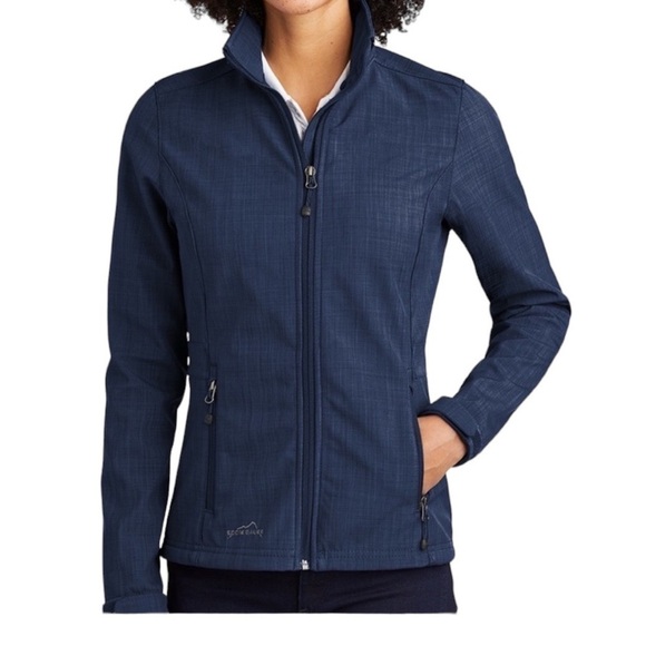 NWT EDDIE BAUER Women's Shaded Crosshatch Soft Shell Jacket Blue Size S - Picture 1 of 16